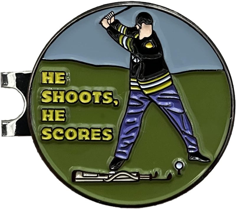 Balanced Co. . Funny Golf Hat Clip with Enamel Magnetic Ball Marker - Image 1